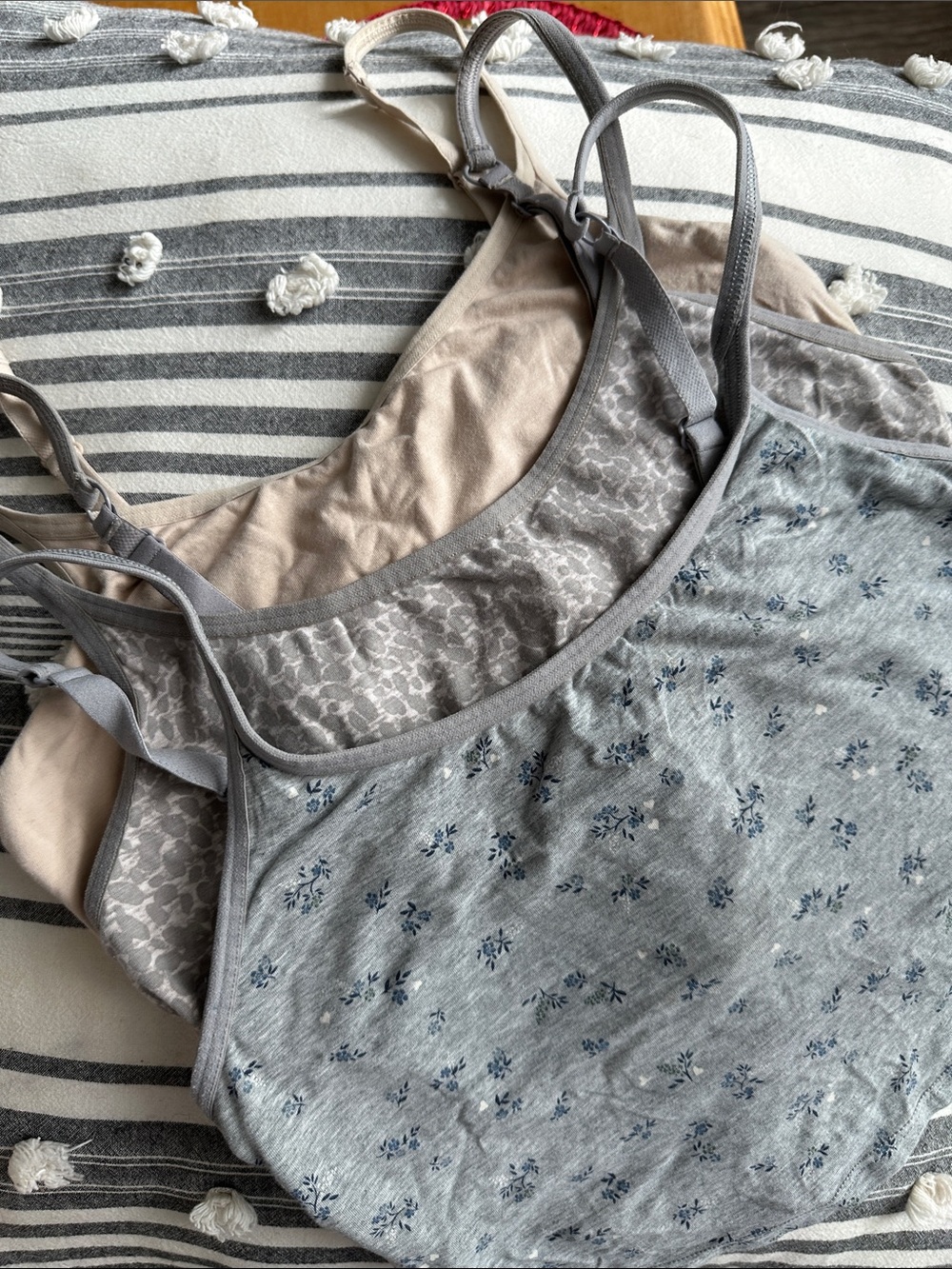 Old Navy Women's Gray, Beige & Light Blue Stretch Brami Cami Bundle